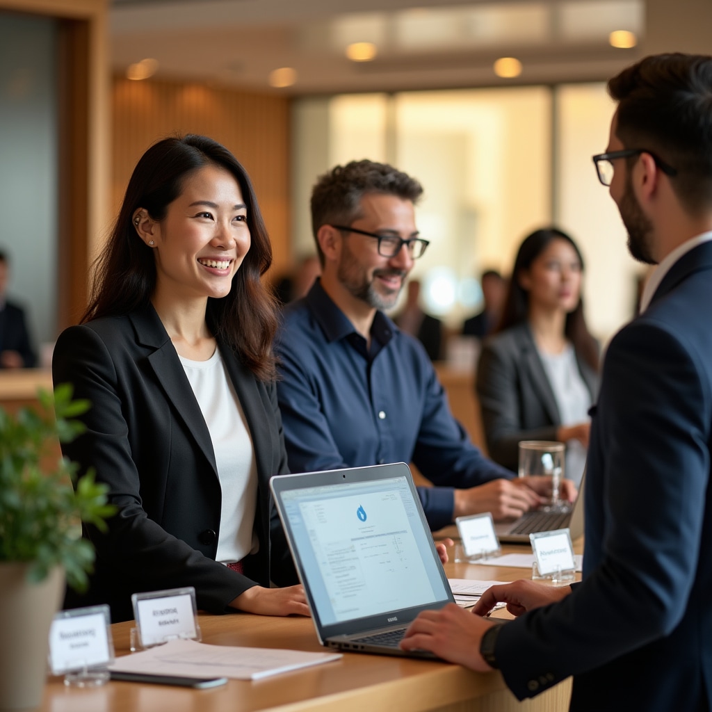 Registrácia účastníkov pri vstupe na konferenciu